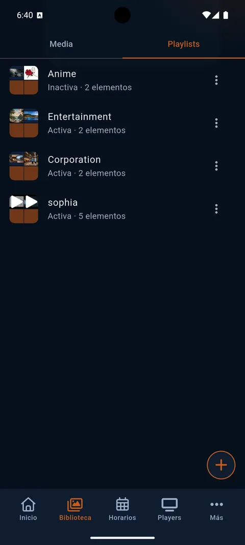 Lista de playlists