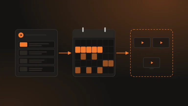 Playlists, horarios y grupos: cómo decide una API de señalización qué se reproduce ahora